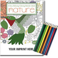 Relax Pack - Nature Coloring Book for Adults + Colored Pencils